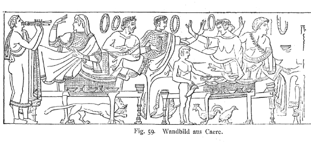 A cat on an Etruscan fresco. Otto Keller, Die Antike Tierwelt (Vol. 1), p.169